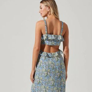 NWT: ASTR The Label Wildflower ruffle cutout midi dress